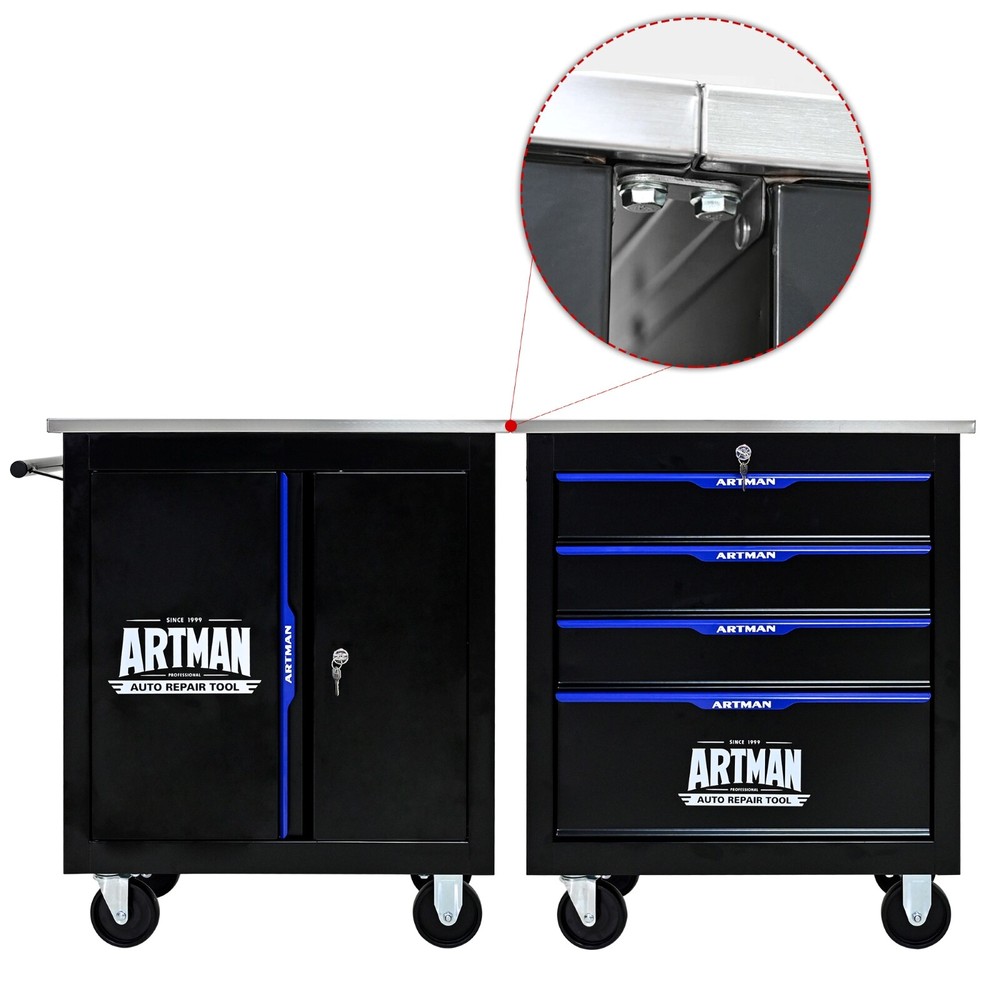 4 Drawer Rolling Tool chest, Tool Organizer, Splicable,for Garage Workshop,diyer
