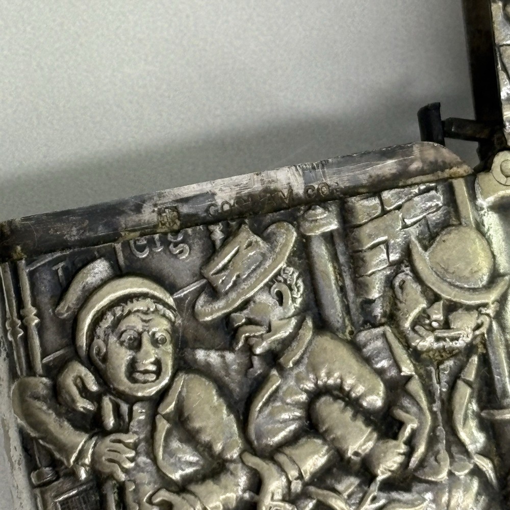 Vintage Gorham Silverplate Three Drunk Man Match Safe