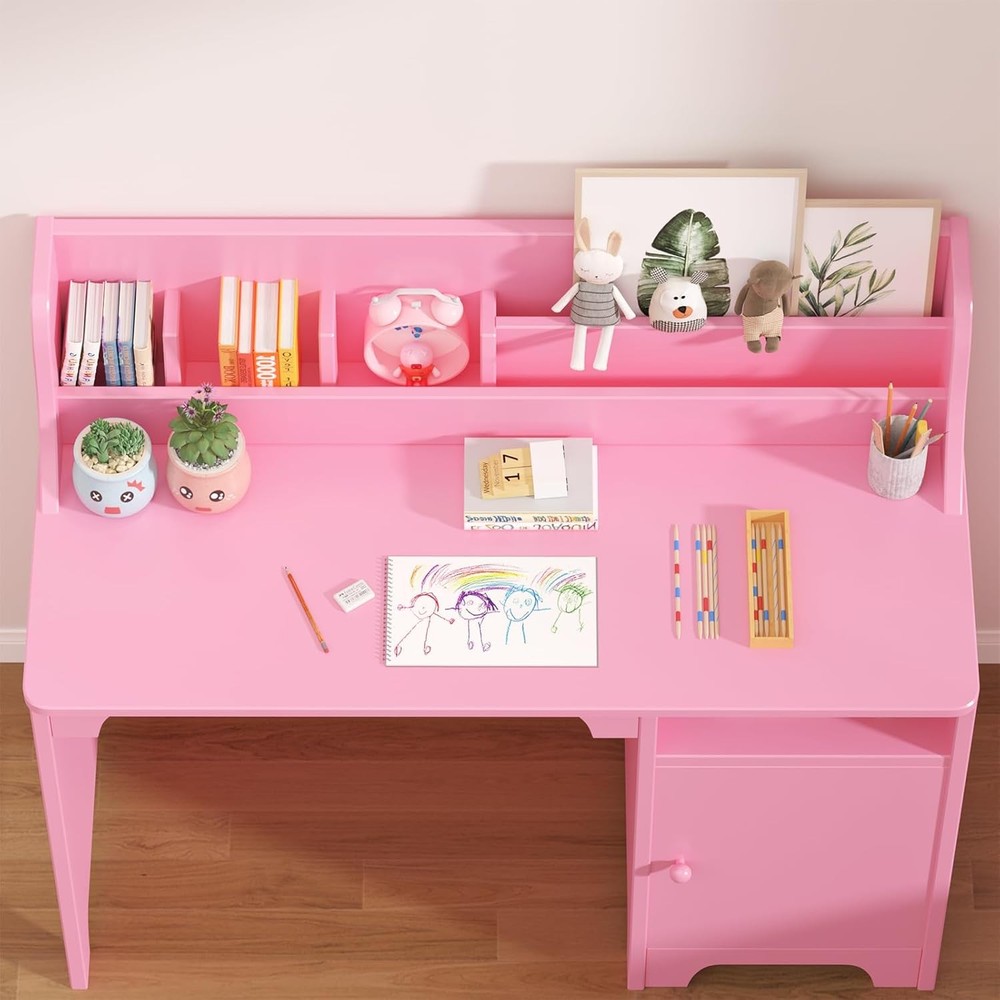 Kids Desk & Chair Set, Student Writing Children Study Table,Computer Workstation