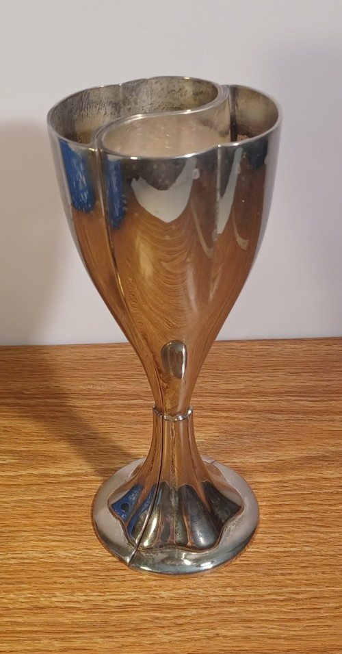 Silver Plated Celebration Cup Split Chalice Goblet 8.5" Tall