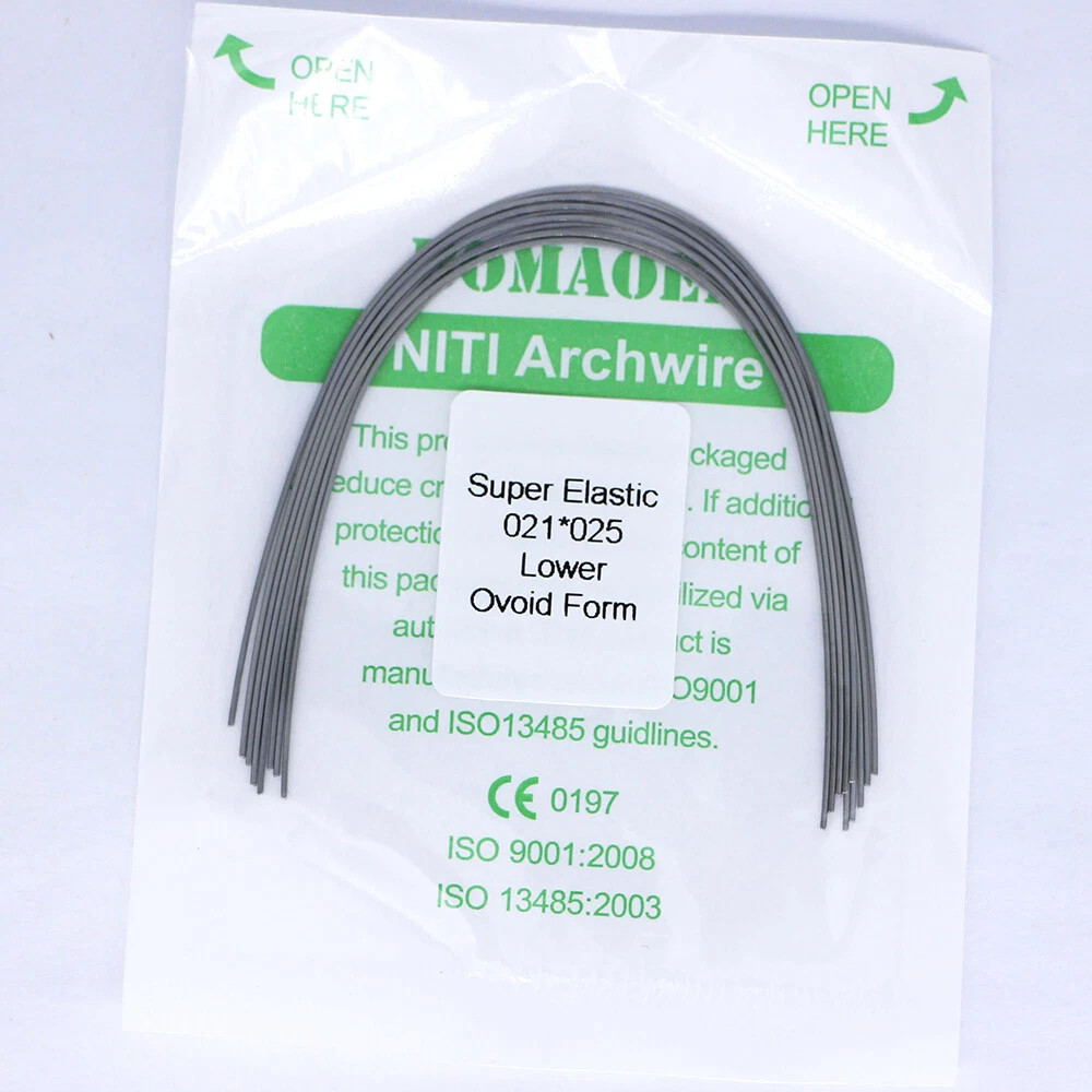 Orthodontic Niti Archwire 021*025 Lower Super Elastic Round Rectangular Ovoid