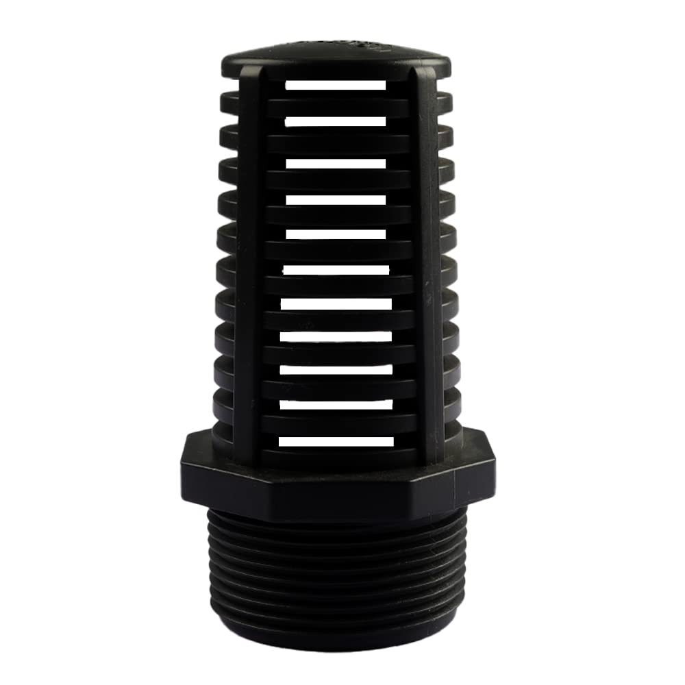1 Inch Threaded Suction/Overflow Strainer, Screen Strainer 1 1", Black