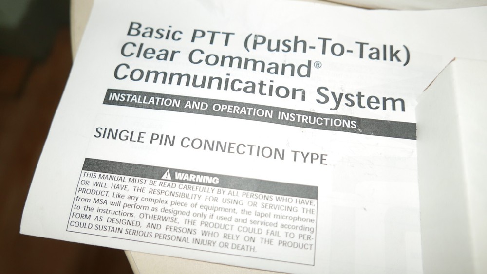 New MSA 10045662 Basic PTT Clear Command Communication System Push -to -Talk