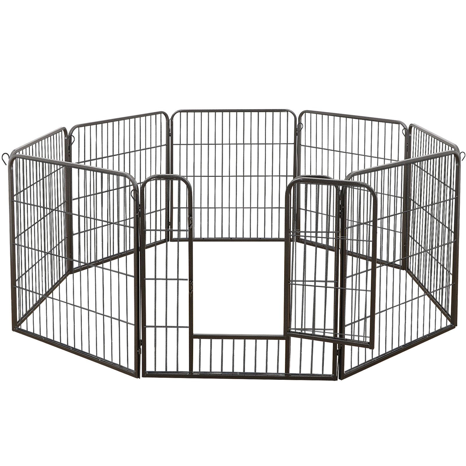 32'' 16 Panels Metal Pet Playpen Dog Fence Large Dog Kennel with Door Outdoor