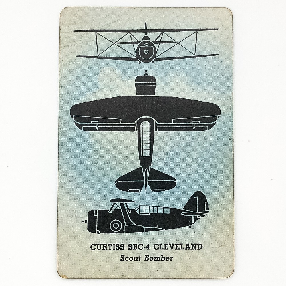 WW2 Airplane Identification Flash Card Curtiss SBC-4 Cleveland Scout Bomber Y