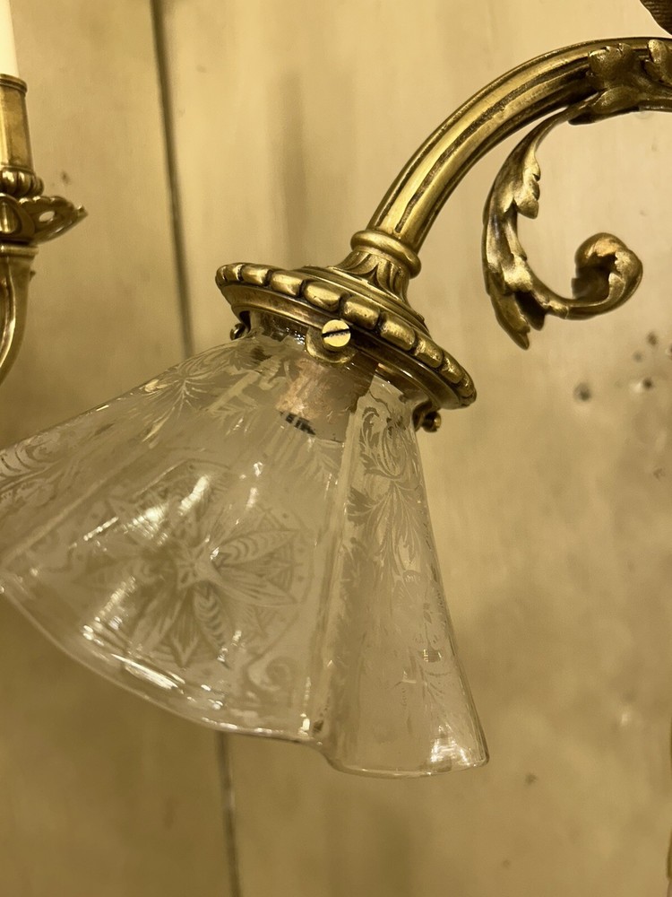 pair french bronze sconces