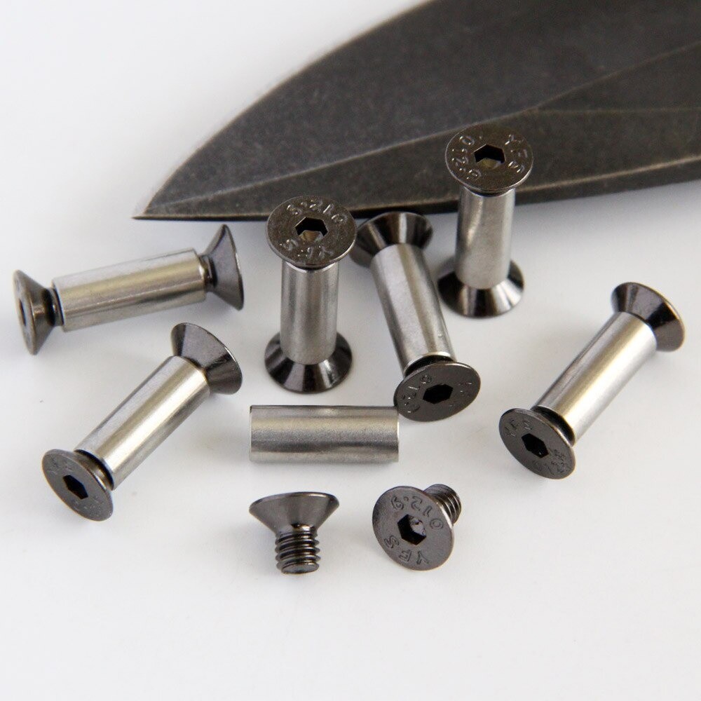 Knife Handle Bolt Rivets Scale Screw Fastener Nut Flat Hex Head Knives NEW