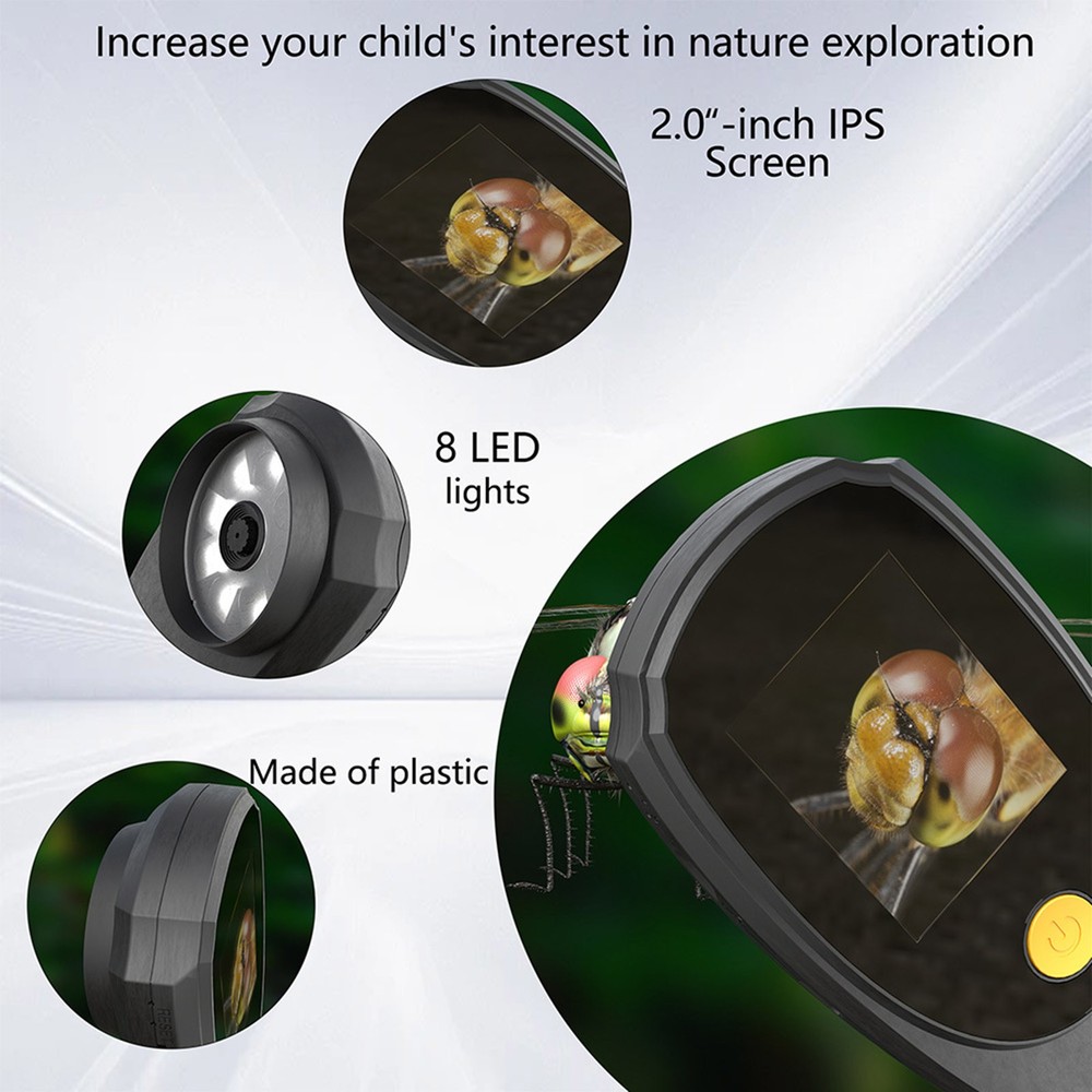 2.0-inch IPS Screen Handheld Digital Microscope with a 178° viewing angle