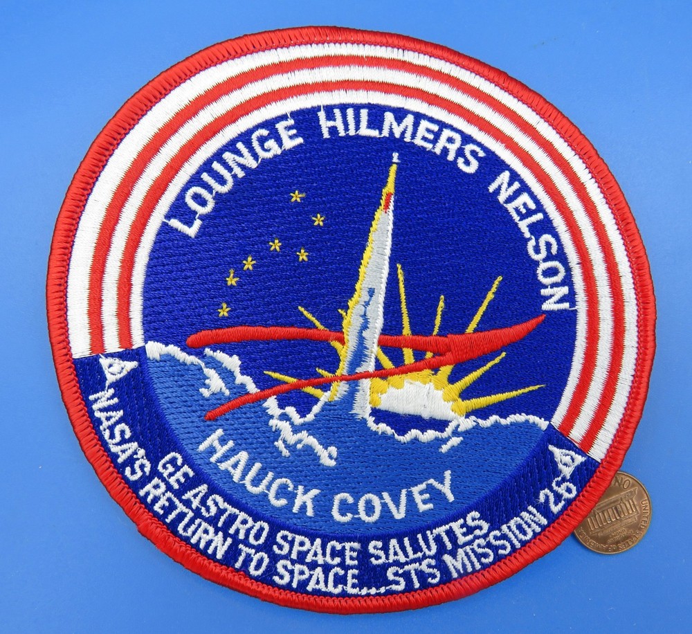 NASA PATCH vtg STS-26 Space Shuttle DISCOVERY GE Astro Space EMPLOYEE Patch 5"!
