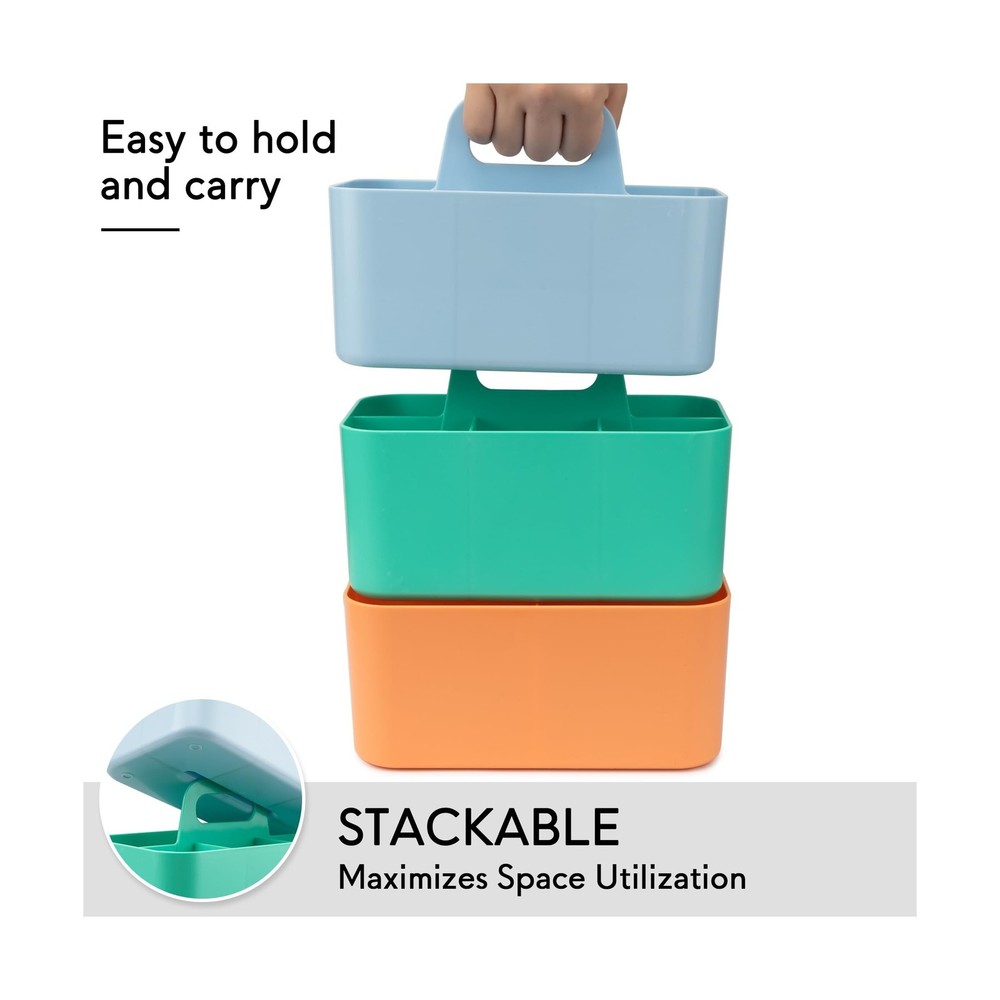 Tiawudi Multipurpose Caddy Organizer, Plastic Caddy with Handle, Stackable De...