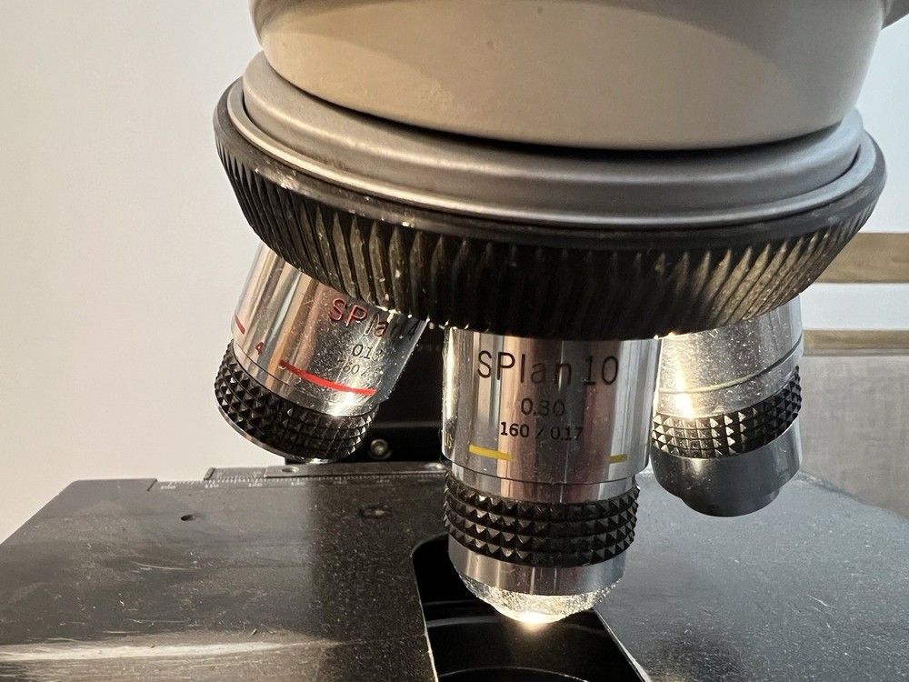 OLYMPUS BH-2 TRINOCULAR MICROSCOPE W/ SPLAN 2X/4X/10X OBJECTIVE SET