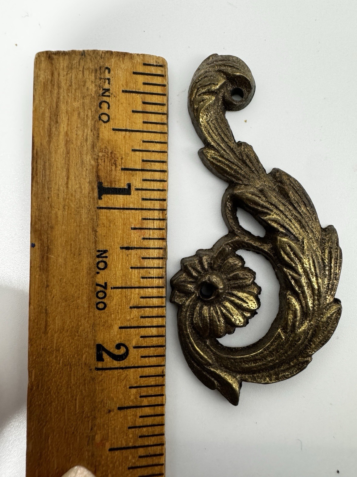 Antique Brass Furniture Embellishments 2 3/8" Trim Ornaments Restore Set of 2