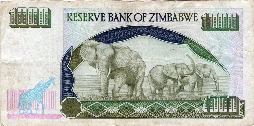 Banknote Zimbabwe 1000 Dollars 2003 P12b