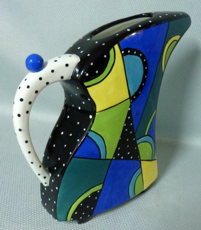 Circular Motion Britto Romero ? Style Art Pottery Pitcher