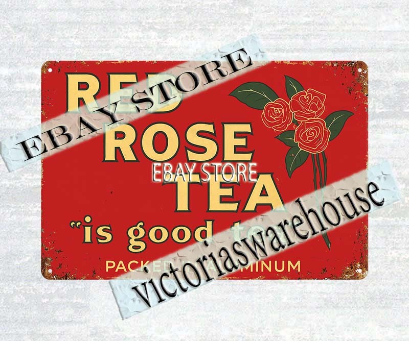 RED ROSE COFFEE a good tea tin sign