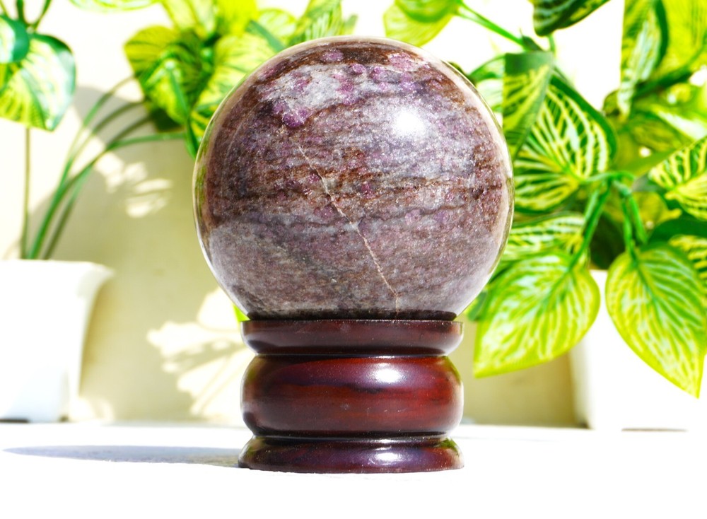 Large 90MM Pink Ruby In Spinal Matrix Stone Healing Mineral Metaphysical Sphere