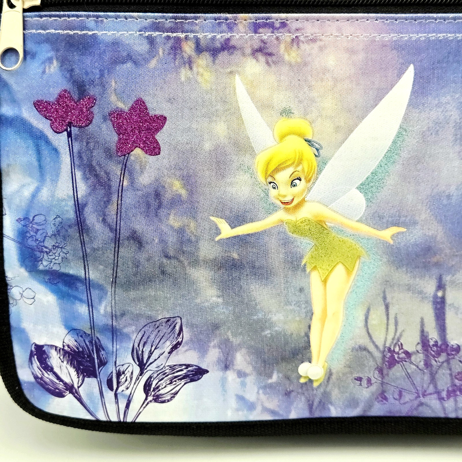 2005 Disney Tinker Bell Small Glitter 11" x 7" Messenger Tablet Bag Purse Tote
