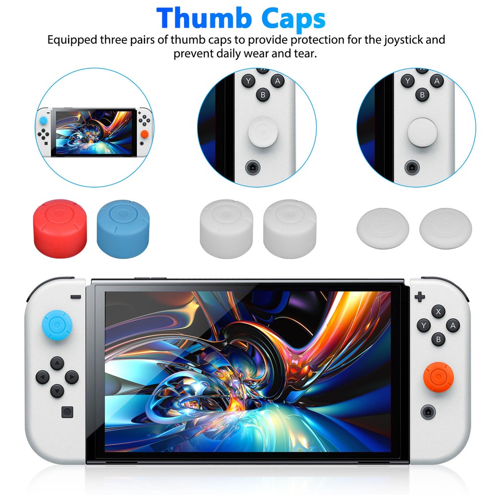 Carrying Case Bag+Shell Cover+Tempered Glass Protector For Nintendo Switch OLED