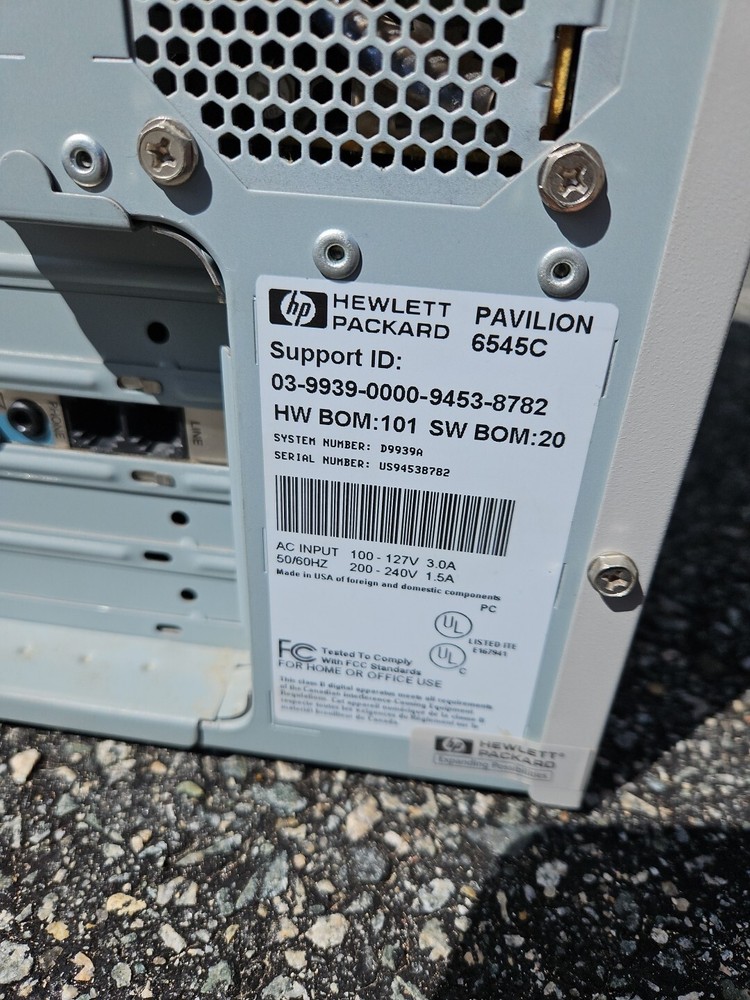 Vintage Hewlett-Packard 6545C Pavilion PC PCU Computer Translucent Case 90 S7