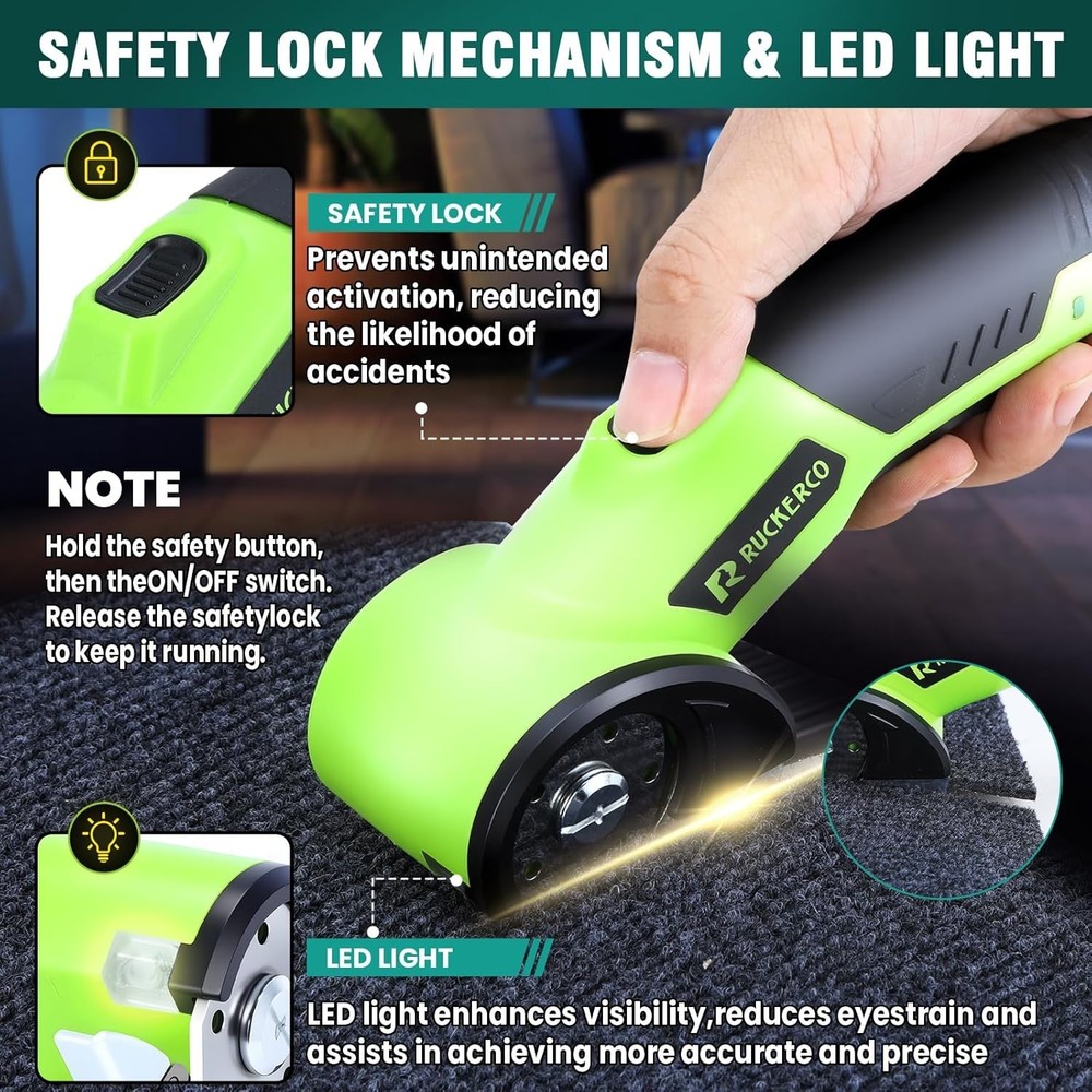 Multi-Functional Cordless Scissors for Fabric, Carpet, and More - 2 Blades!