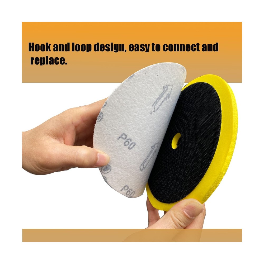 40 Pcs 7-Inch 60 Grit Hook and Loop Sanding Discs Sandpaper for Random Orbit ...