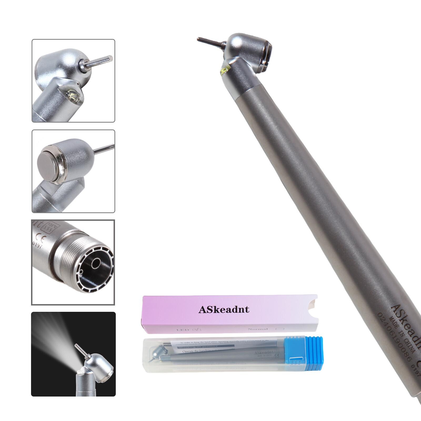 NSK Style Dental LED 45° Degree Surgical High Speed Handpiece Push Button 2 Hole