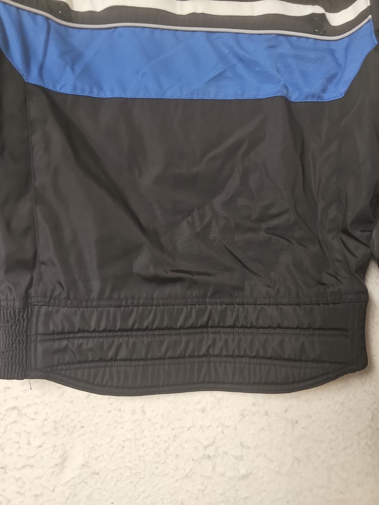 Firstgear Motorcycle Jacket Small Blue Black Embroidered Patches Safe Hypertex