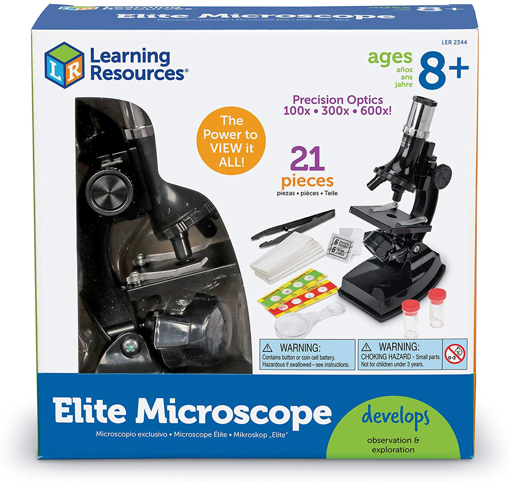 21 PC Beginner Microscope Science Kit For Kids Starter Compound STEM Portable
