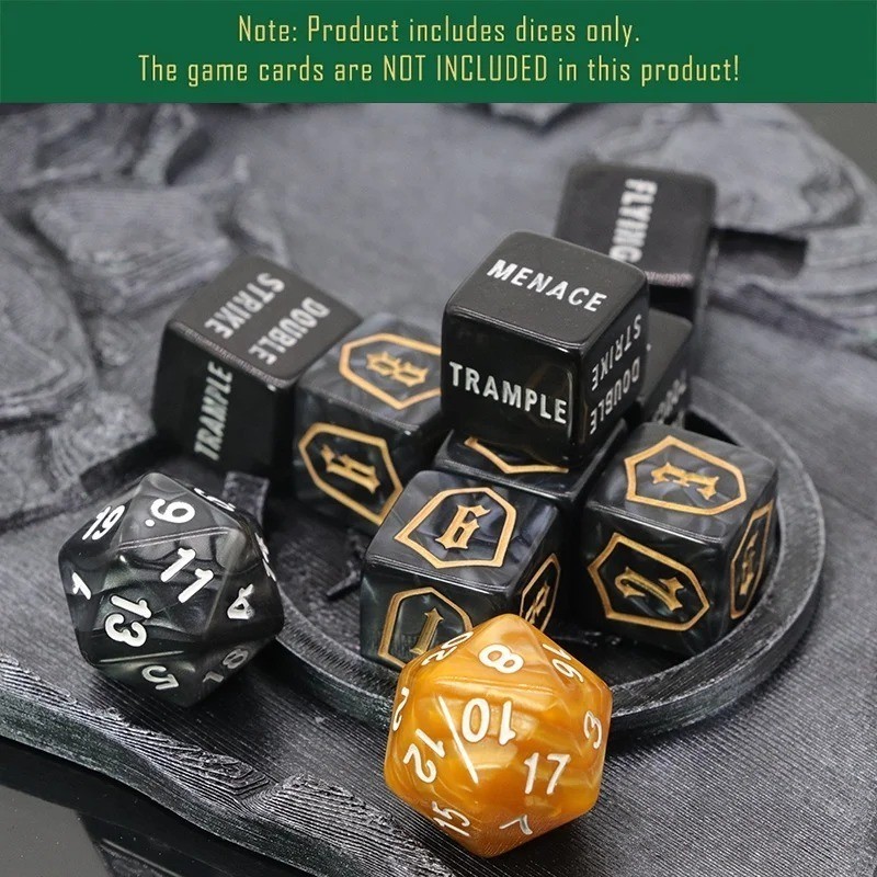 50 Pcs Abilities Keywords Counter Dice Black Shield MTG Dice Counters Bulk Buff