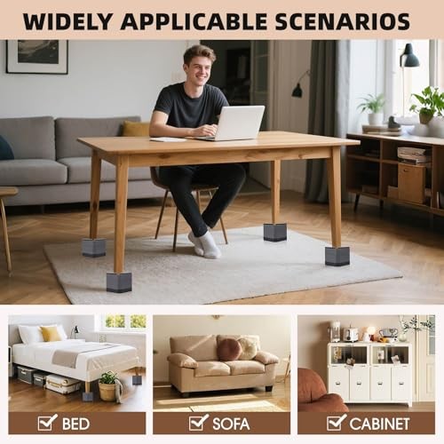 Furniture Risers Bed Risers - Rectangular three layers 4.3inches Grey