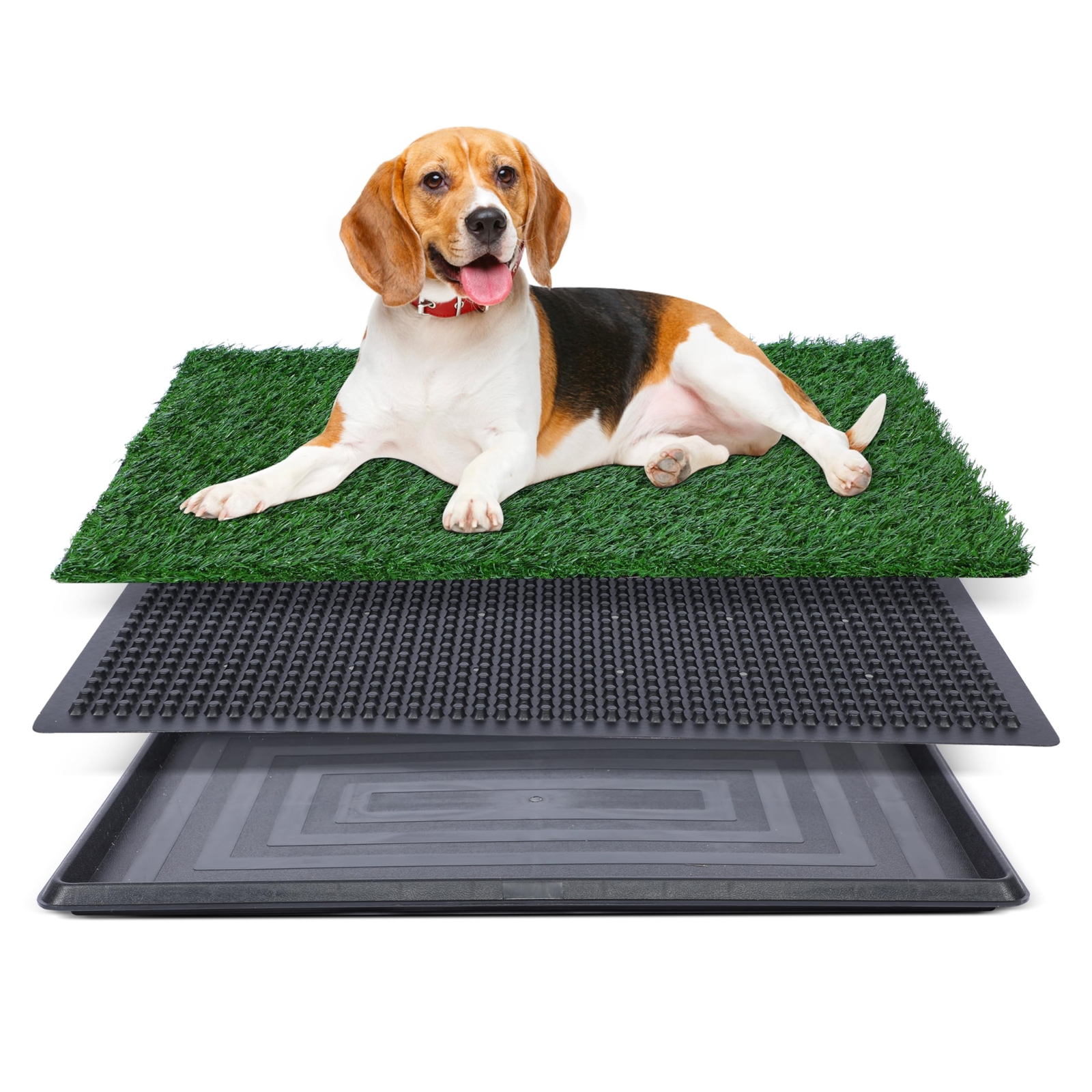 FluffyDream Artificial Grass for Dog Potty Strong Absorbency Grass Pad with Tray