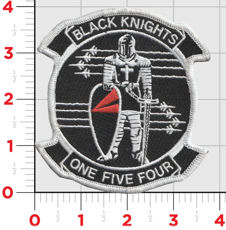 4" NAVY VFA-154 BLACK KNIGHTS FIXED WING SQUADRON EMBROIDERED PATCH