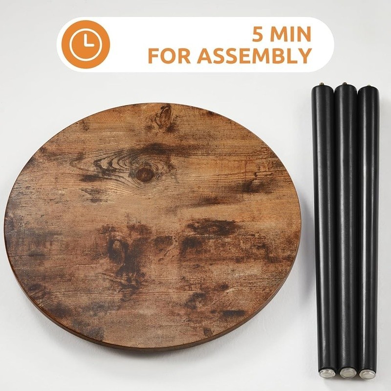 Sturdy Round Side Table Easy Assembly Versatile Lightweight Eco-friendly Design