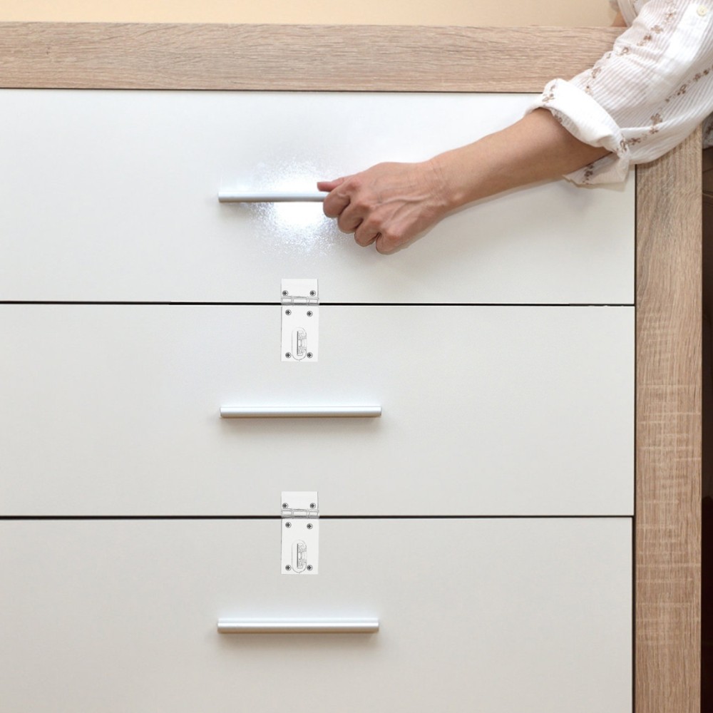 10 Sets Acrylic Clear Hinge Lock for Cabinets and Display Boxes - Transparent