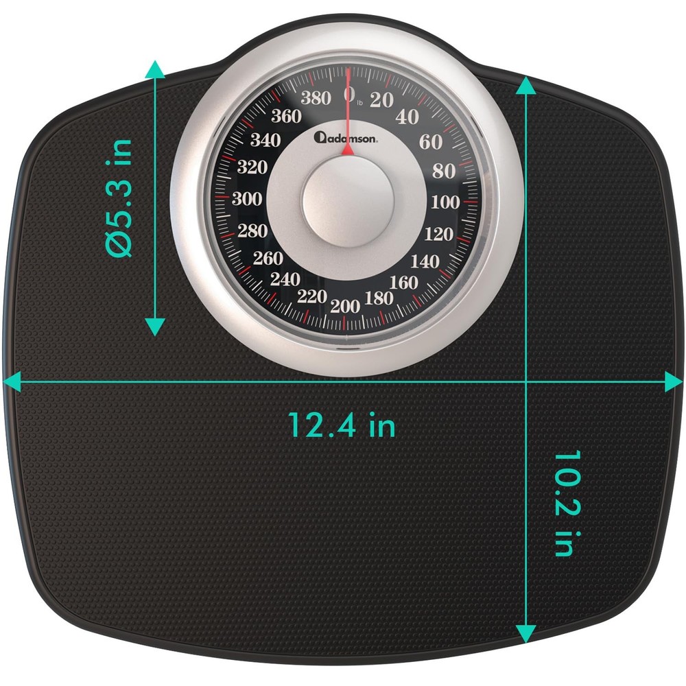 Adamson A25 Analog Bathroom Scale 400lb 5.3" Dial