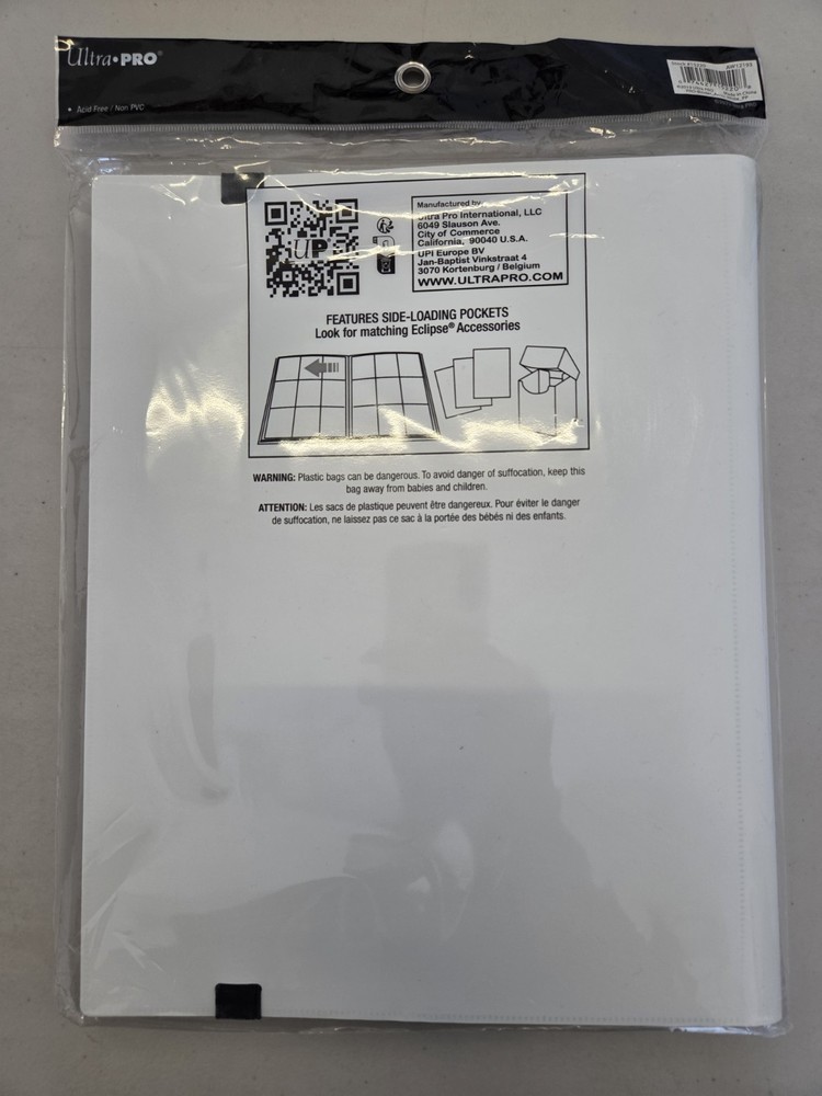 Ultra Pro Eclipse Binder 9-Pocket Portfolio White 360 Card Side Load Clean