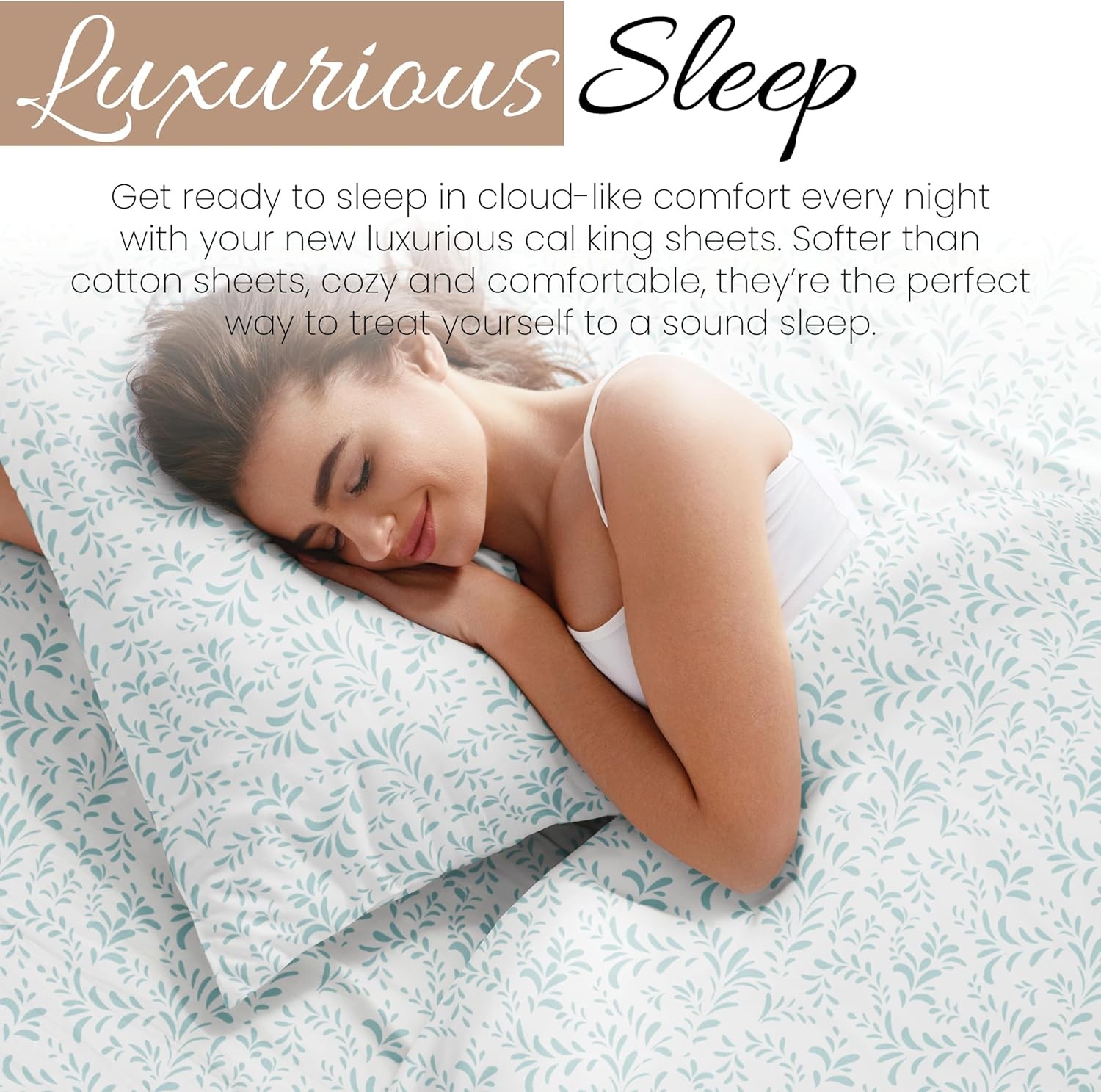 Double-Brushed Patterned Microfiber California King Sheet Set 4