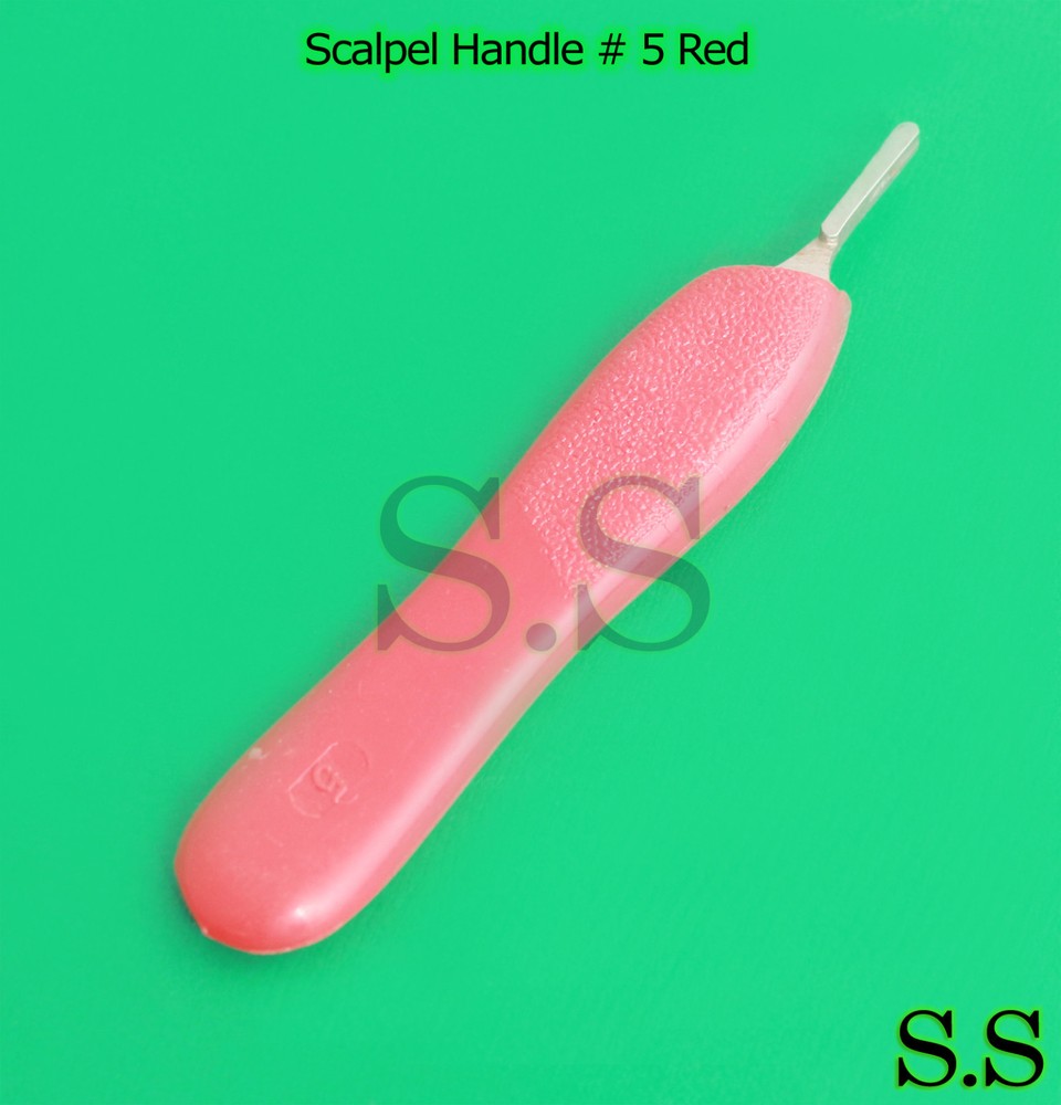 6 Scalpel Handle #5 with Red Color Surgical Instruments