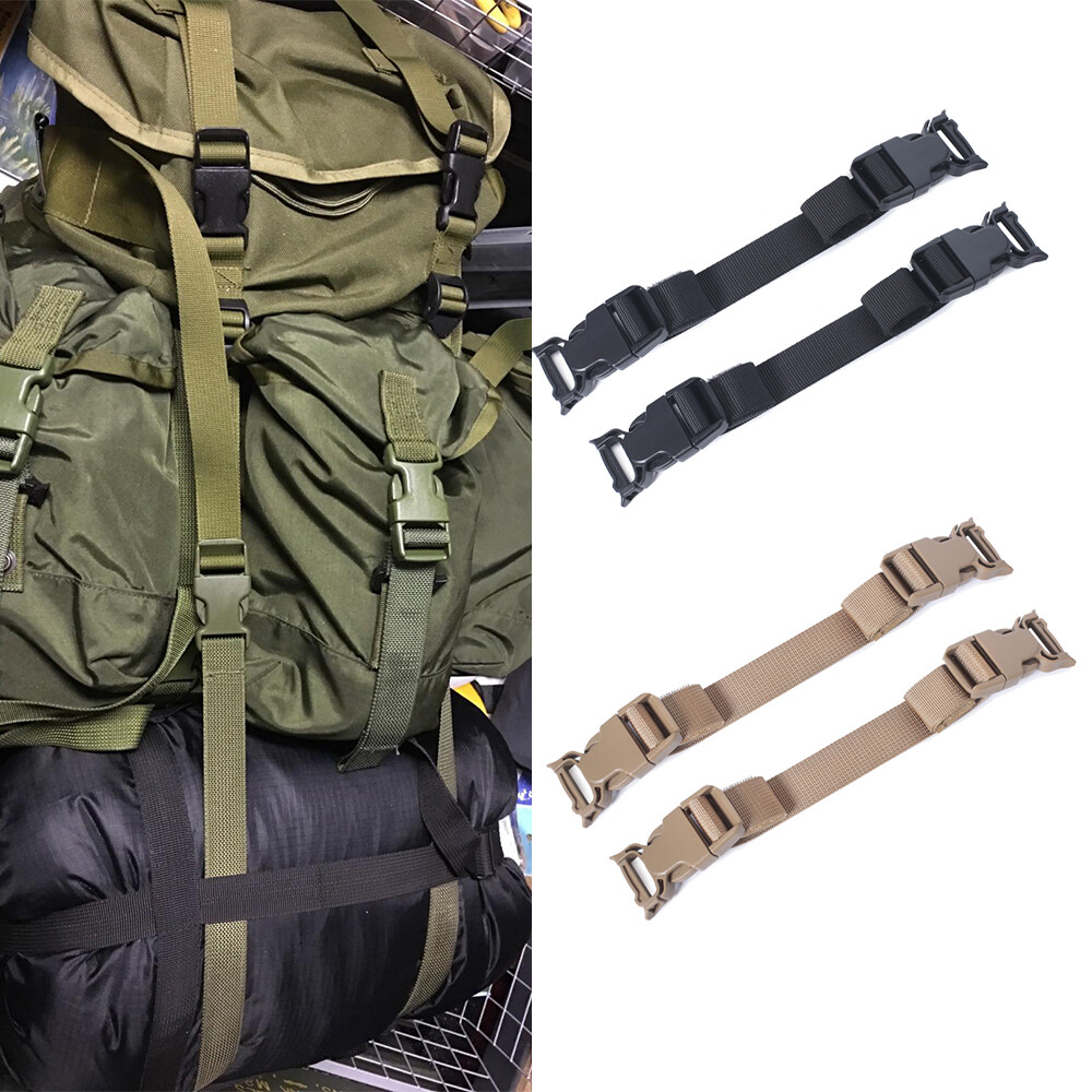 2pcs Buckle Strap Packing Straps Adjustable Molle Belt Fixed Straps Outdoor Hook