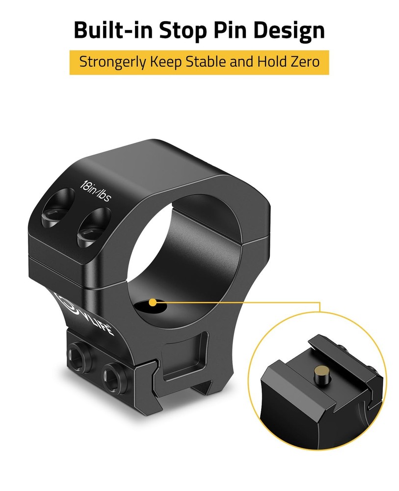 Scope Ring Medium Profile Riflescope Mount 1" Ring for 11mm & 3/8" Dovetail Rail