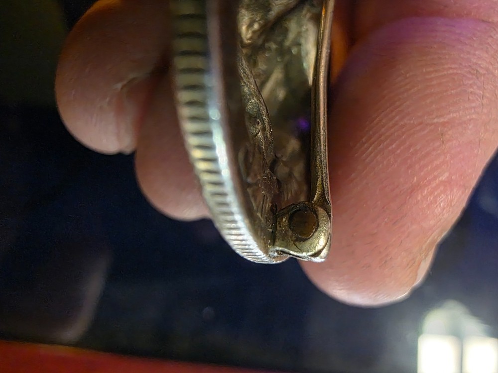 VERY RARE 1908 Barber Half Dollar Repousse' pin