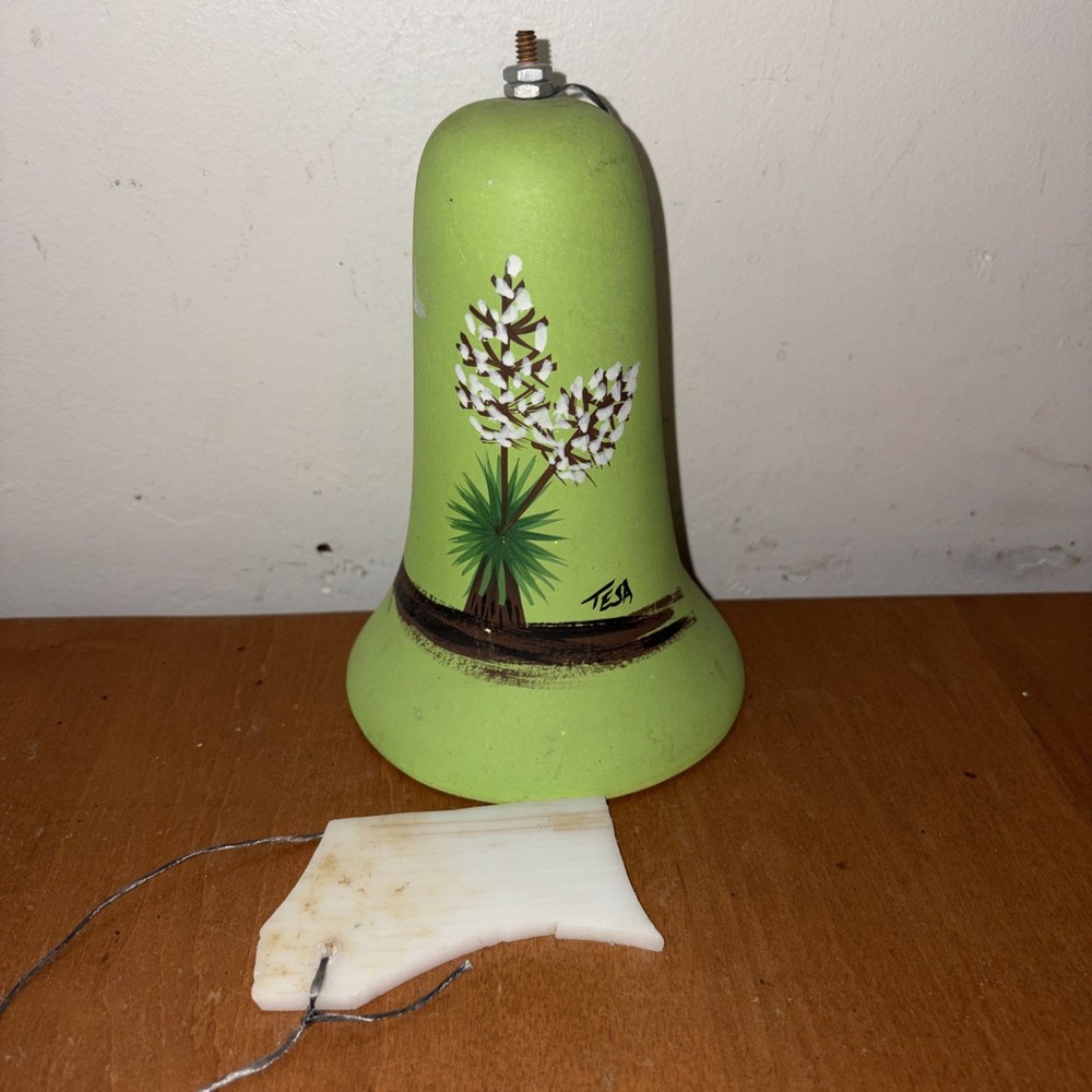 Tesa Mexican Pottery Green Bell For Outside