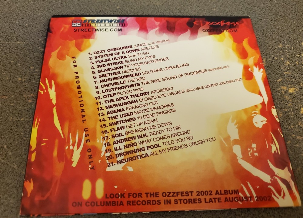 Andrew Wk SIGNED Ozzfest 2002 CD Personalized