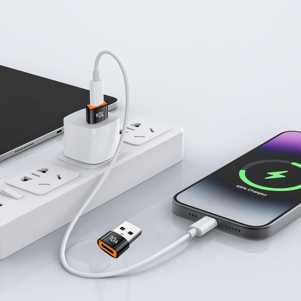 10Pack 200W USB C to USB Adapter, with Fast Charging & 480MB Data Transfer, USB