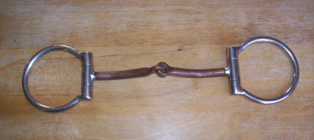 Used Stainless Western Dee Snaffle Bit with Copper 6" Mouth