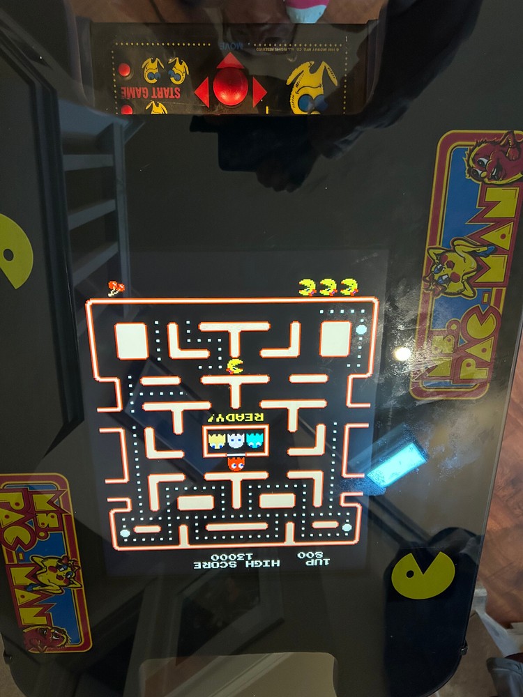 Vintage MS PAC-MAN ARCADE MACHINE COCKTAIL TABLE -restored with extra games