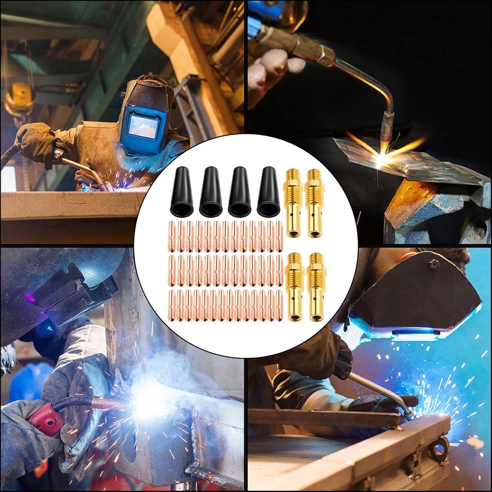 Weld Like a Pro 48Pcs Flux Core Nozzles Compatible with Multiple Brands