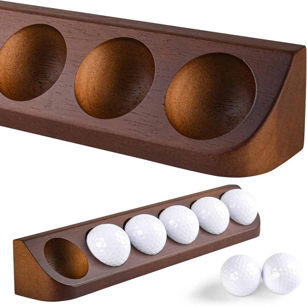 2-Pack Golf Ball Display Case Wall Mount - 12 Standard Brown