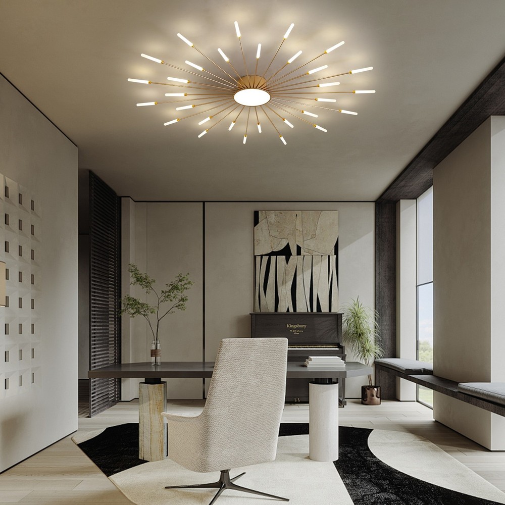 Gold Firework LED Ceiling Light 30+1, Smart Dimmable w/ APP & Remote