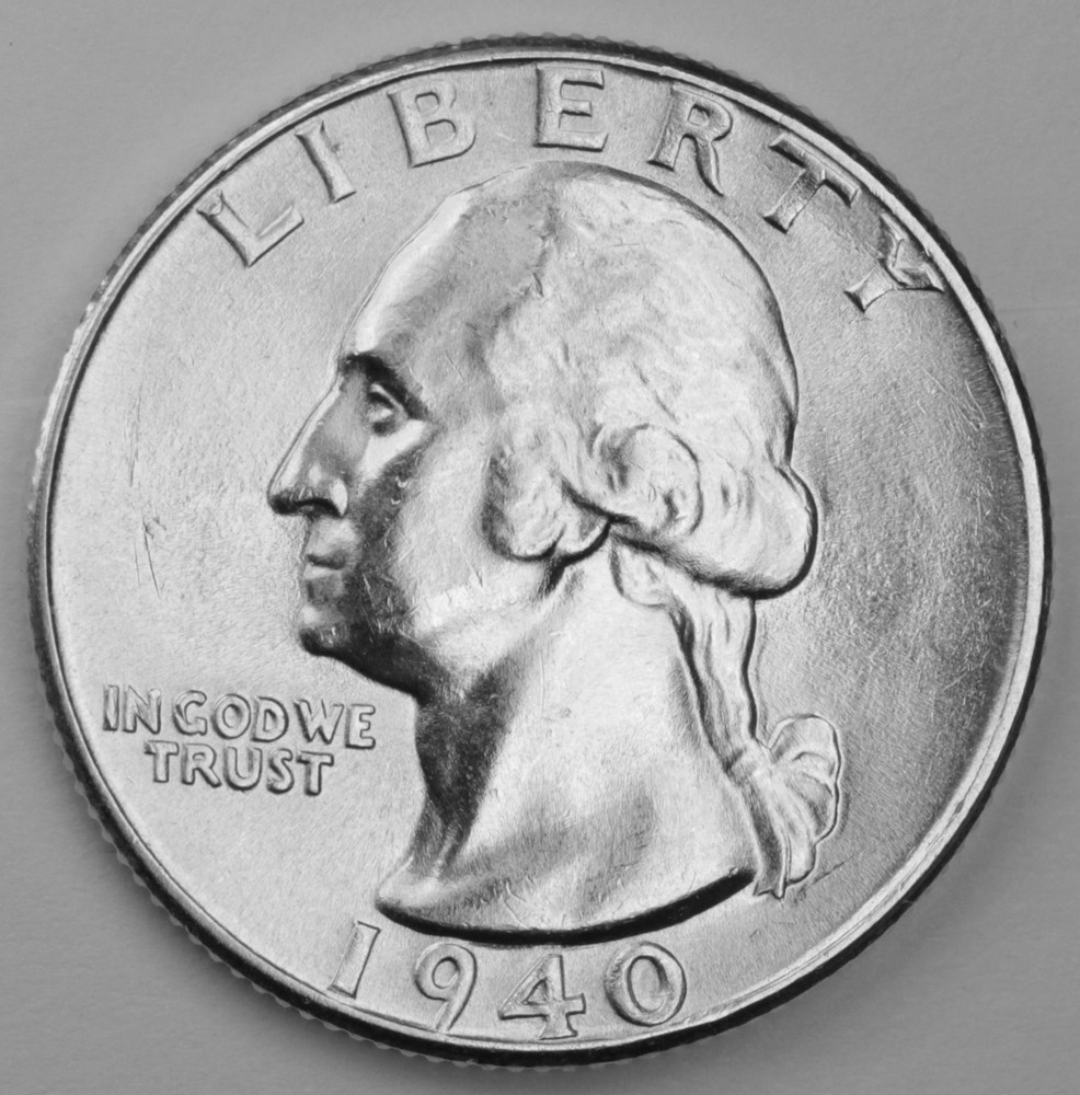 1940 Washington Quarter. Blast White, Minimum Bag Marks. Choice BU. (Inventory)